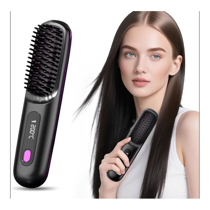 Brosse à lisser les cheveux avec écran LCD